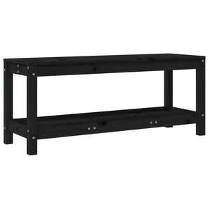 vidaXL Banc de jardin noir 108x35x45 cm en pin massif