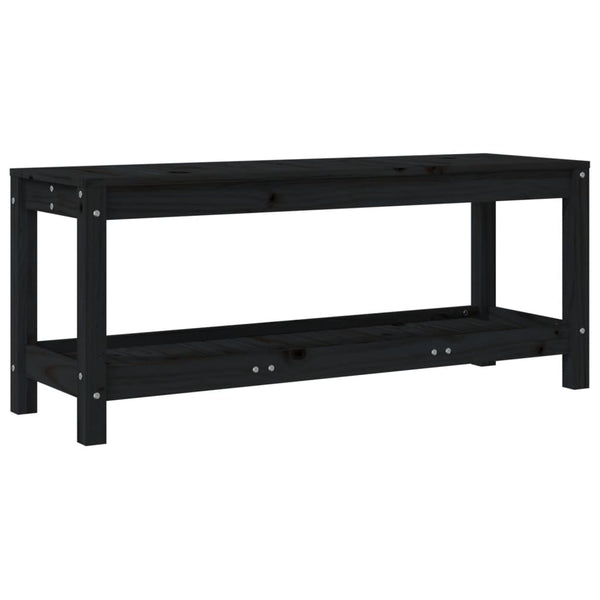 vidaXL Banc de jardin noir 108x35x45 cm en pin massif