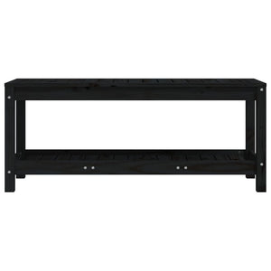 vidaXL Banc de jardin noir 108x35x45 cm en pin massif