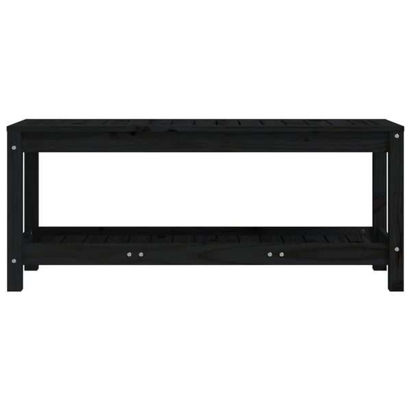 vidaXL Banc de jardin noir 108x35x45 cm en pin massif