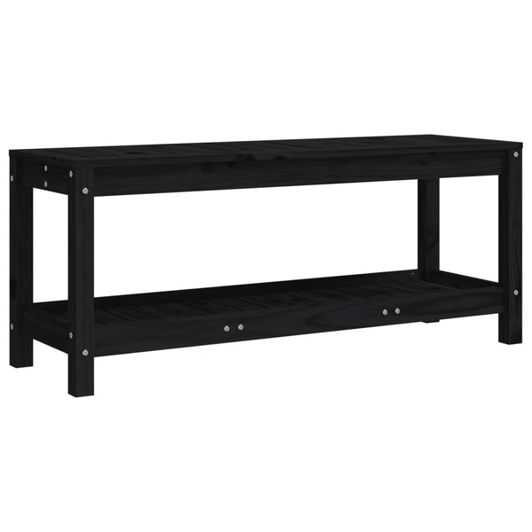 vidaXL Banc de jardin noir 108x35x45 cm en pin massif