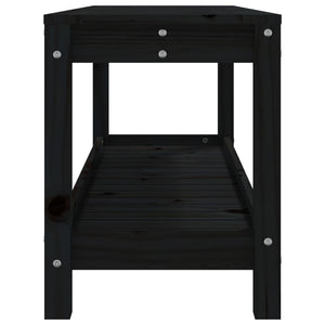vidaXL Banc de jardin noir 108x35x45 cm en pin massif