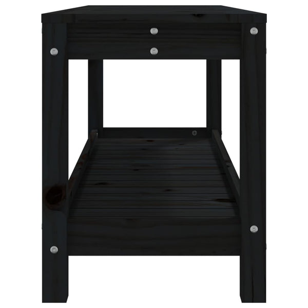 vidaXL Banc de jardin noir 108x35x45 cm en pin massif
