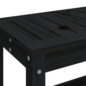vidaXL Banc de jardin noir 108x35x45 cm en pin massif