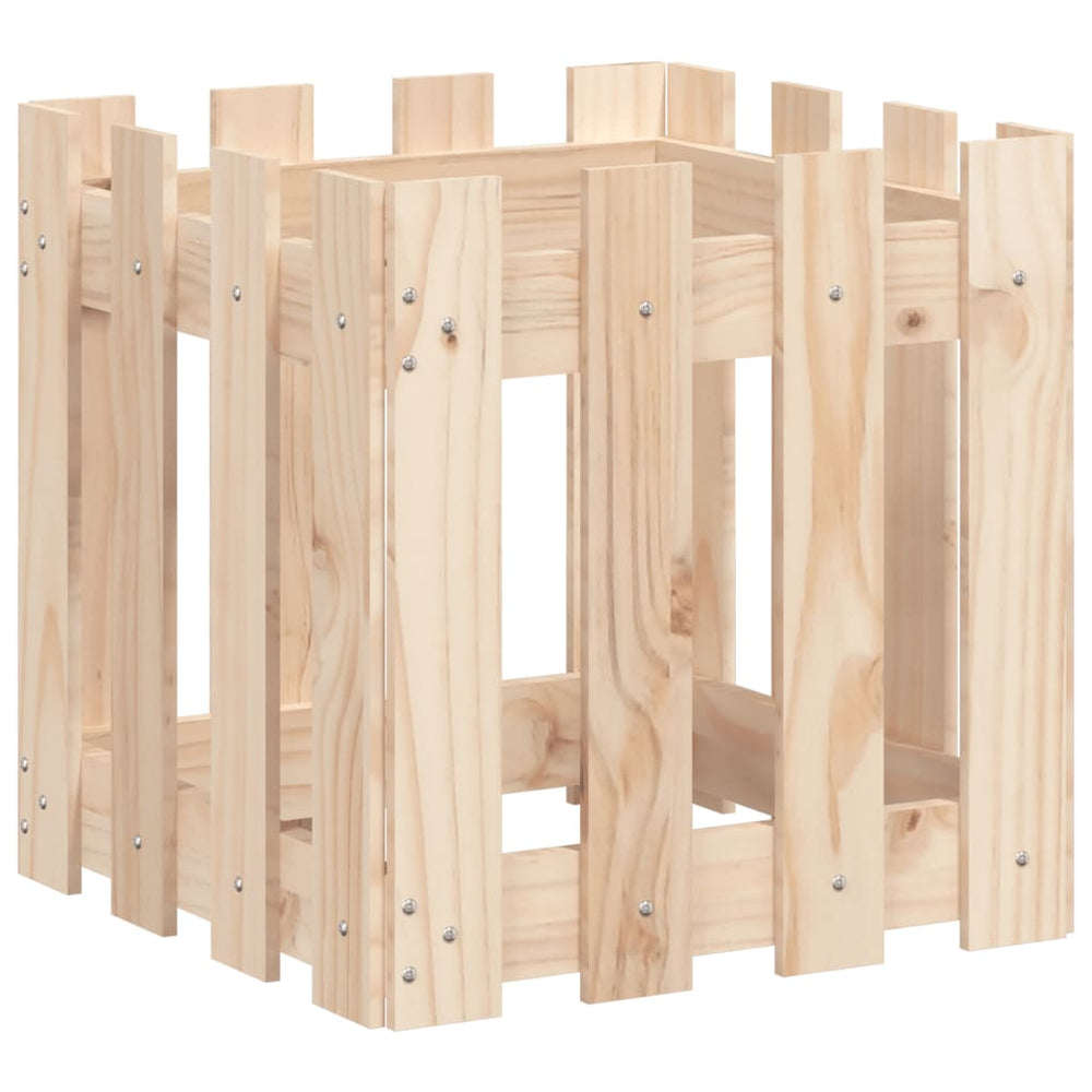 Pflanzkübel 40x40 cm Kiefer Holz Lattenzaun Design