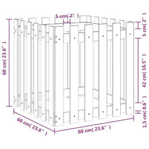Holz Pflanzkübel Lattenzaun Design 60x60x60cm