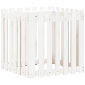 vidaXL Planter Slatted Design White 70x70x70 cm Solid Pine Wood