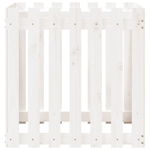 vidaXL Planter Slatted Design White 70x70x70 cm Solid Pine Wood
