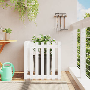vidaXL Planter Slatted Design White 70x70x70 cm Solid Pine Wood