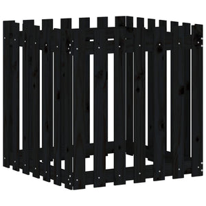 vidaXL Jardinière en lattes noir 70x70x70 cm bois de pin