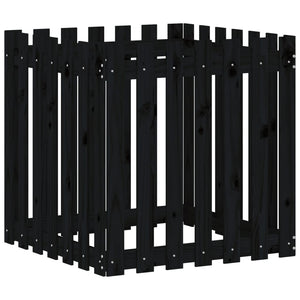 vidaXL Jardinière en lattes noir 70x70x70 cm bois de pin