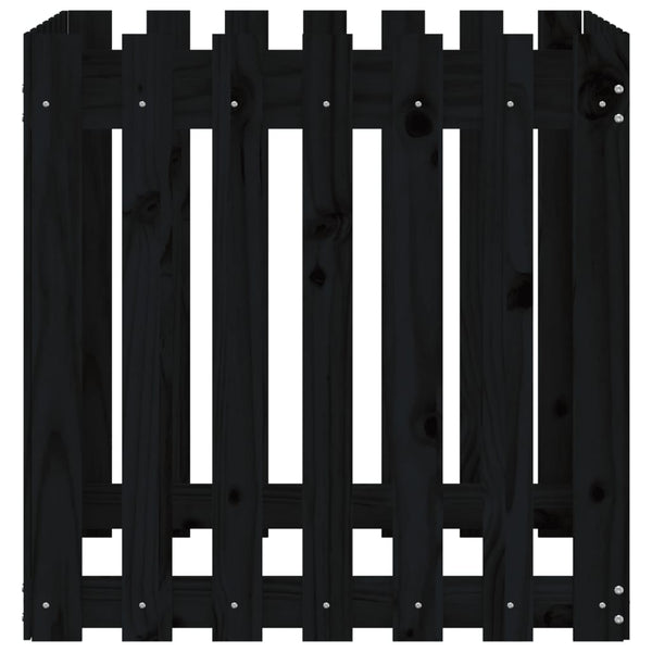 vidaXL Jardinière en lattes noir 70x70x70 cm bois de pin