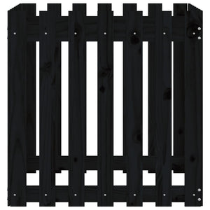 vidaXL Jardinière en lattes noir 70x70x70 cm bois de pin