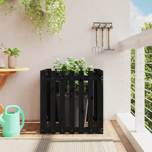 vidaXL Jardinière en lattes noir 70x70x70 cm bois de pin