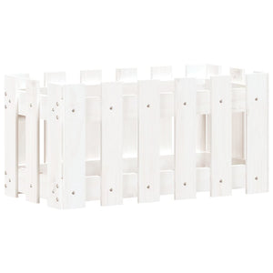 Weißer Pflanzkübel 60cm Kieferholz Lattenzaun Design