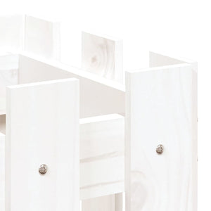 Weißer Pflanzkübel 60cm Kieferholz Lattenzaun Design