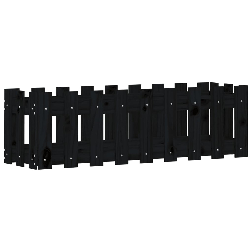 Hochbeet Latten-Design Schwarz 100x30x30cm