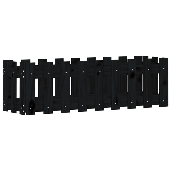 Hochbeet Latten-Design Schwarz 100x30x30cm