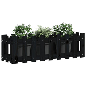 Hochbeet Latten-Design Schwarz 100x30x30cm
