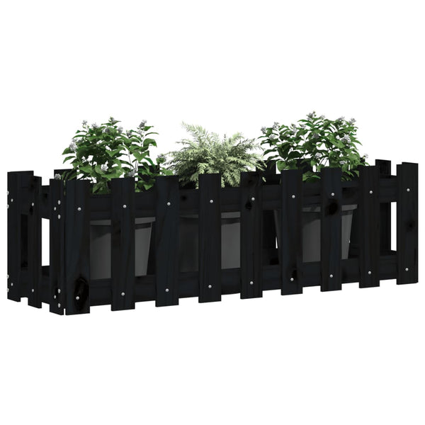 Hochbeet Latten-Design Schwarz 100x30x30cm