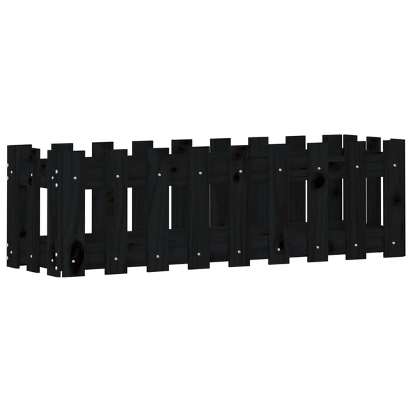 Hochbeet Latten-Design Schwarz 100x30x30cm