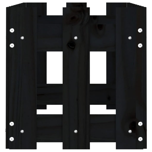 Hochbeet Latten-Design Schwarz 100x30x30cm