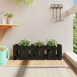 Hochbeet Latten-Design Schwarz 100x30x30cm