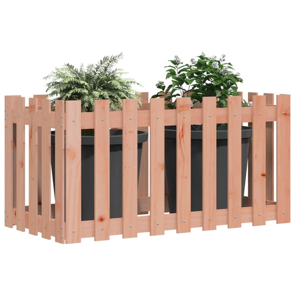vidaXL Carré potager en bois de douglas avec clôture, 100x50x70 cm