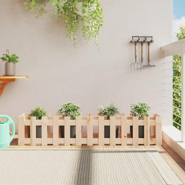 vidaXL Carré potager en bois de pin massif design palissade 150x30x30 cm