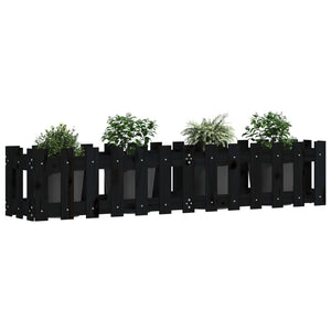Schwarzes Hochbeet 150x30 cm Kiefer Massivholz