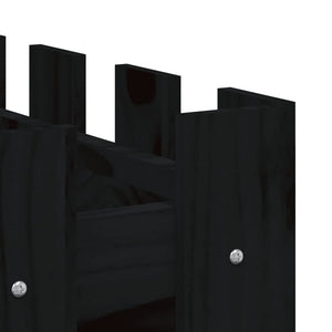 Schwarzes Hochbeet 150x30 cm Kiefer Massivholz