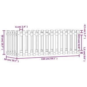 vidaXL Jardinière surélevée design en lattes 150x50x50 cm Pin massif