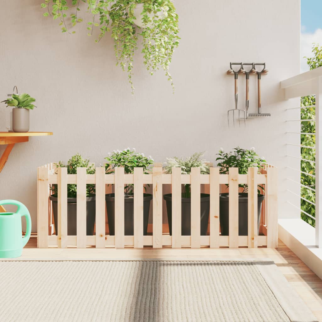 vidaXL Jardinière surélevée design en lattes 150x50x50 cm Pin massif