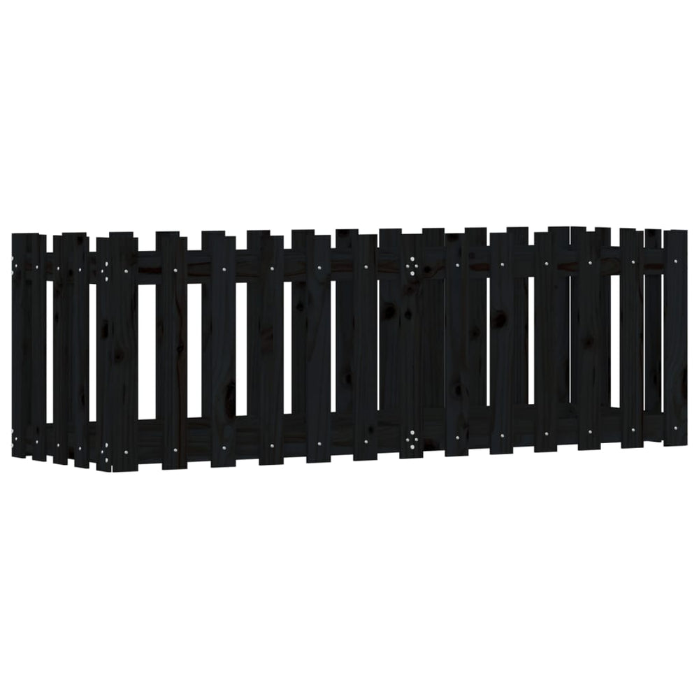 Hochbeet Schwarz 150x50x50 cm Kiefer Massivholz