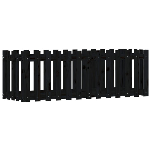 Hochbeet Schwarz 150x50x50 cm Kiefer Massivholz
