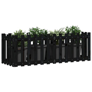 Hochbeet Schwarz 150x50x50 cm Kiefer Massivholz