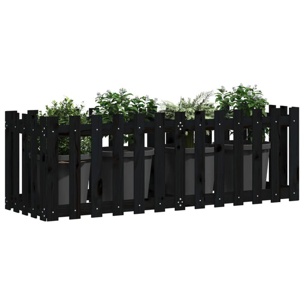 Hochbeet Schwarz 150x50x50 cm Kiefer Massivholz