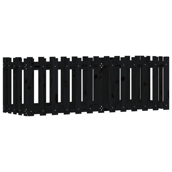 Hochbeet Schwarz 150x50x50 cm Kiefer Massivholz