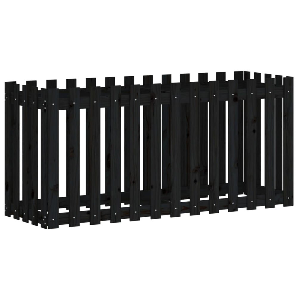 Hochbeet Schwarz 150x50x70cm Kiefer Massivholz