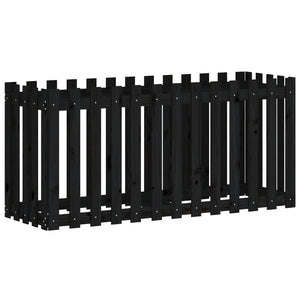 Hochbeet Schwarz 150x50x70cm Kiefer Massivholz