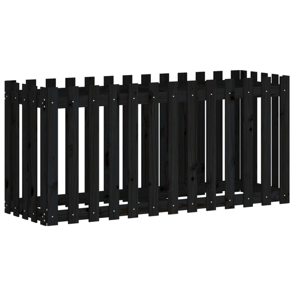 Hochbeet Schwarz 150x50x70cm Kiefer Massivholz