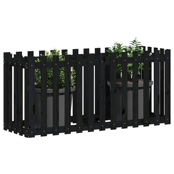 Hochbeet Schwarz 150x50x70cm Kiefer Massivholz