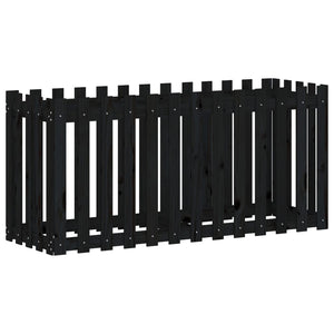 Hochbeet Schwarz 150x50x70cm Kiefer Massivholz