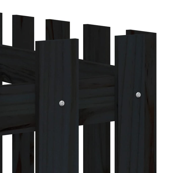 Hochbeet Schwarz 150x50x70cm Kiefer Massivholz
