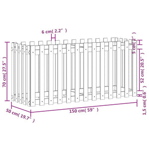 Hochbeet 150x50cm Douglasie Lattenzaun Design