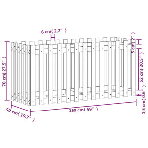 Hochbeet Lattenzaun Design 150x50x70cm