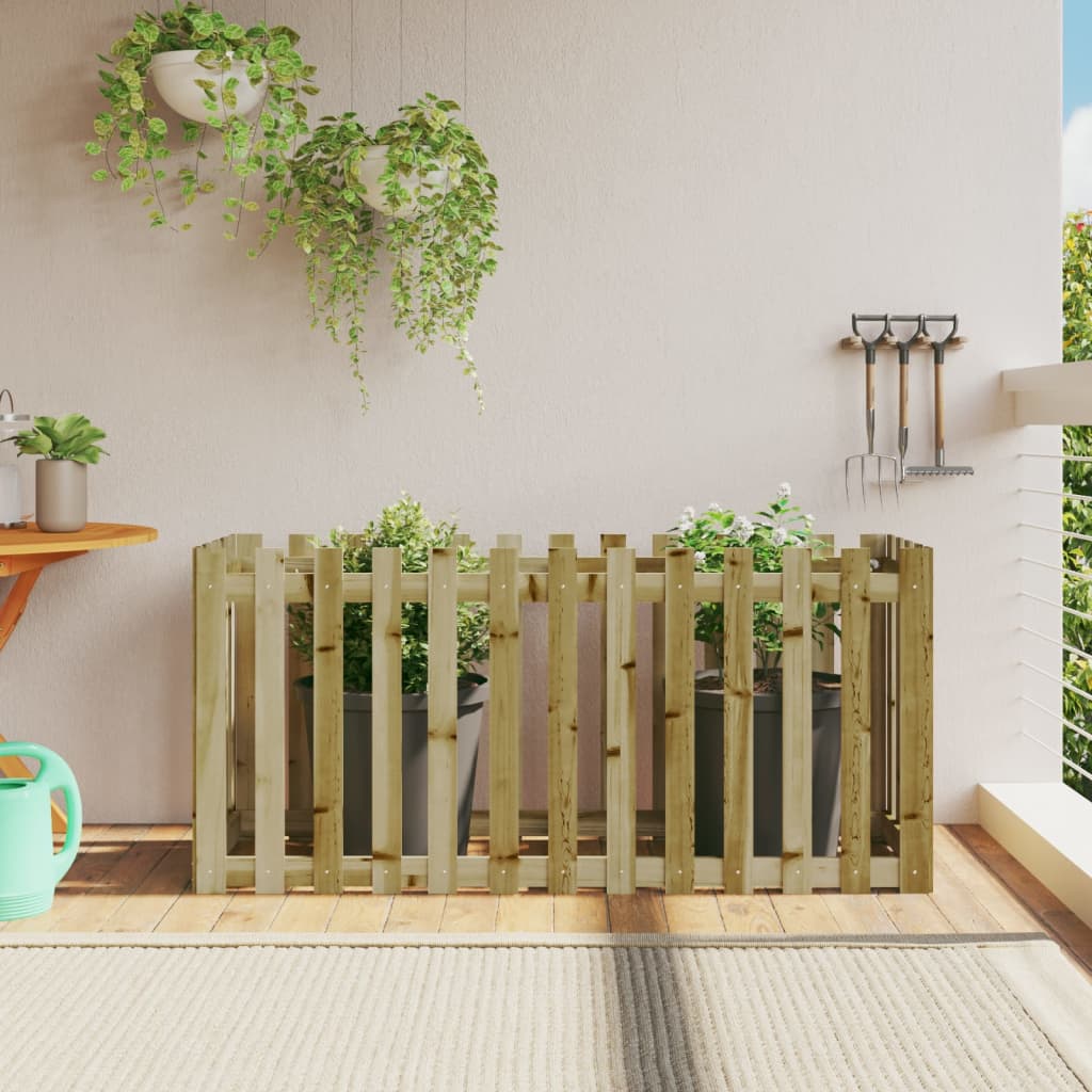 Hochbeet Lattenzaun Design 150x50x70cm