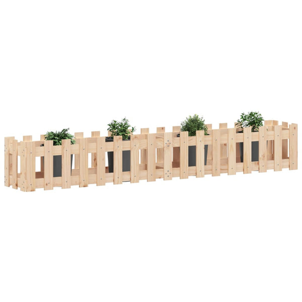 vidaXL Carré potager avec palissade 200x30x30 cm Bois de pin massif