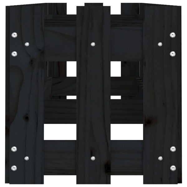 Schwarzes Hochbeet 200x30x30cm Kiefer Massivholz