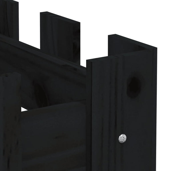 Schwarzes Hochbeet 200x30x30cm Kiefer Massivholz